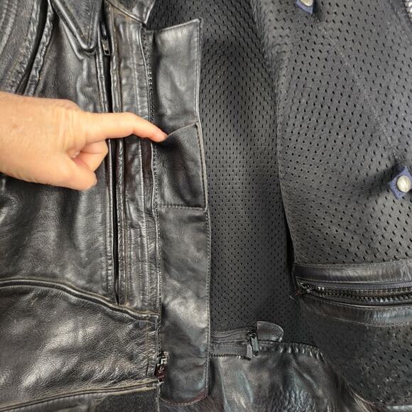 Vanson Leathers Motorcycle Jacket Men 44 Black Moto Guzzi Patch USA Made - Picture 11 of 16